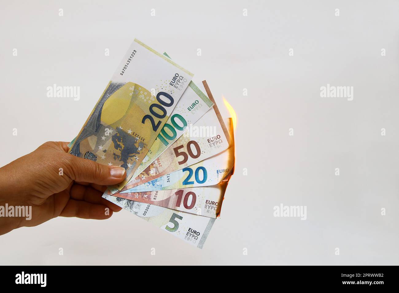 Distruzione del denaro attraverso l'inflazione Foto Stock