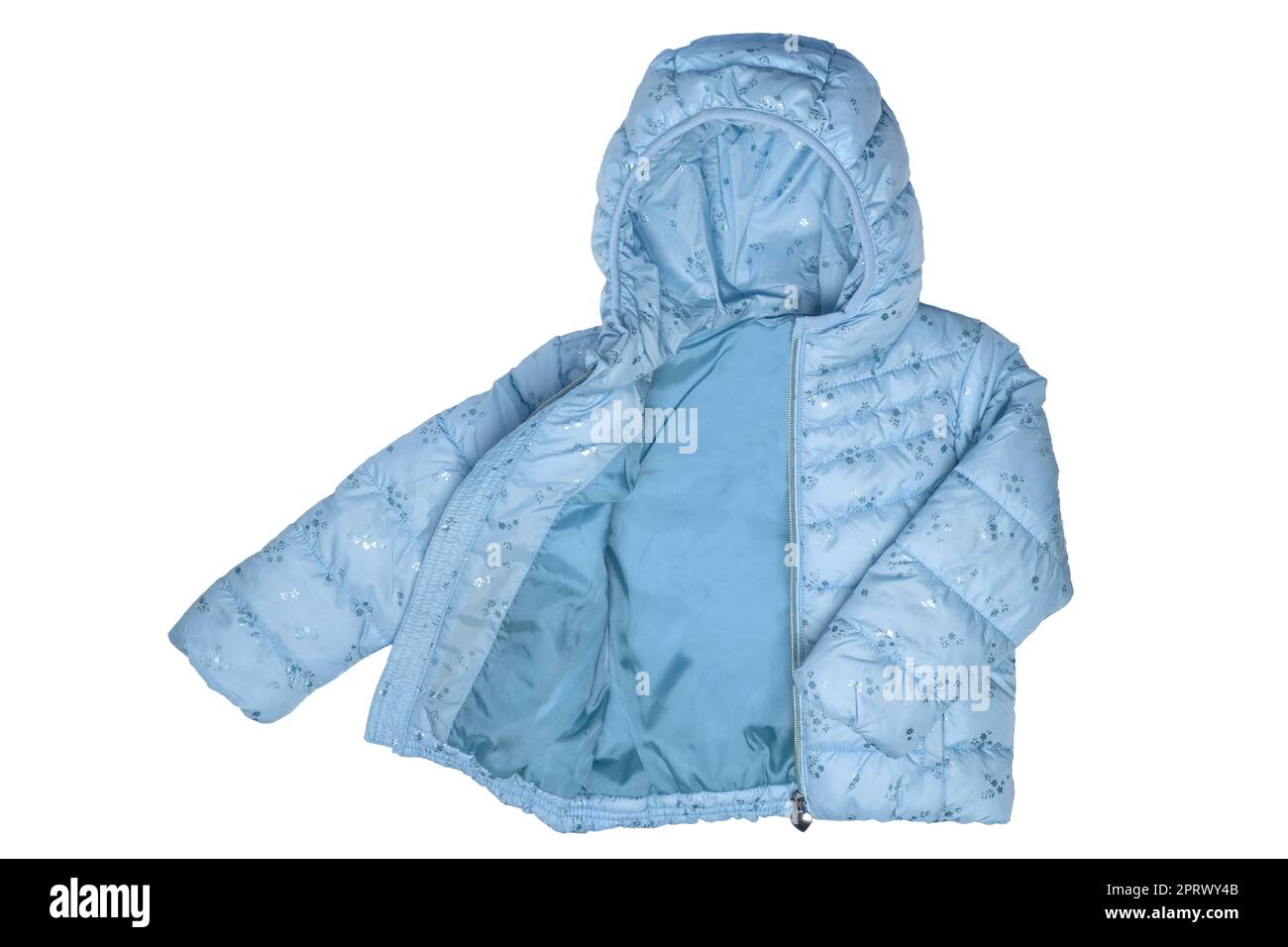 Giacca invernale per bambini. Elegante giacca rosa calda invernale per bambini isolata su sfondo bianco. Moda invernale. Foto Stock