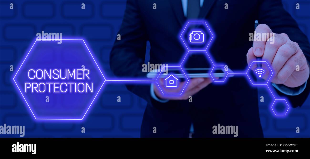 Didascalia concettuale protezione dei consumatori leggi sul commercio equo e solidale per garantire la protezione dei diritti dei consumatori. Approccio aziendale leggi sul commercio equo e solidale per garantire la protezione dei diritti dei consumatori Foto Stock