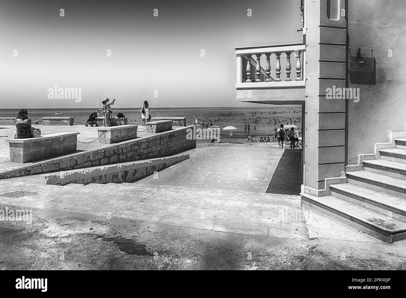 Casa dell'ispettore Montalbano, location della serie tv, Punta secca, Italia Foto Stock