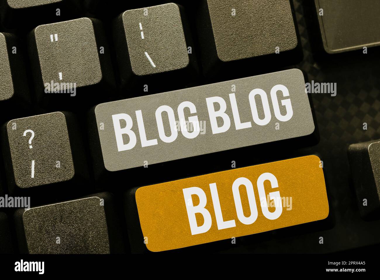 Scrittura a mano blog blog blog blog. Concetto che significa Internet blogging tendenza moderna comunicazione virtuale Foto Stock