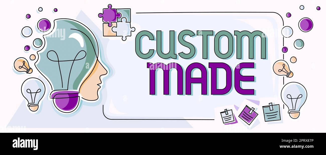 Testo che mostra ispirazione personalizzato, Word scritto su qualcosa è fatto per ordinare per una particolare organizzazione del cliente Foto Stock