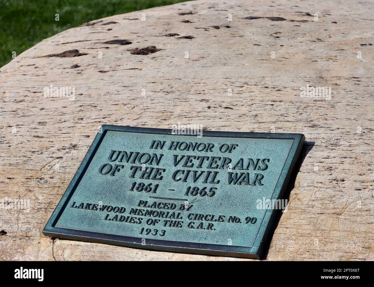 Lakewood Park, Ohio, Memorial to the Union Veterans of the Civil War Foto Stock
