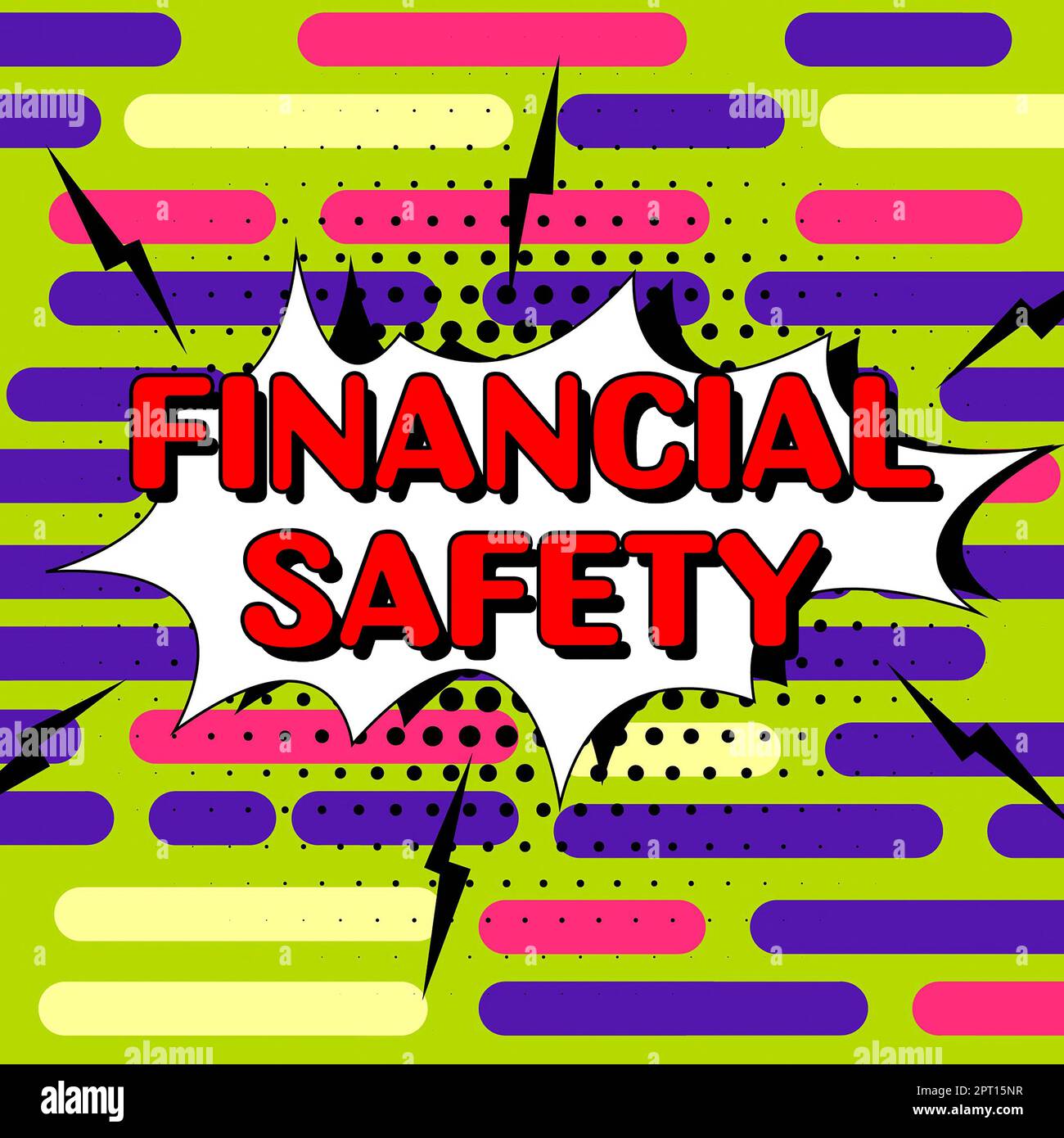 Scrittura del testo sicurezza finanziaria, idea di affari abbastanza soldi risparmiati per coprire le emergenze e gli obiettivi finanziari Foto Stock