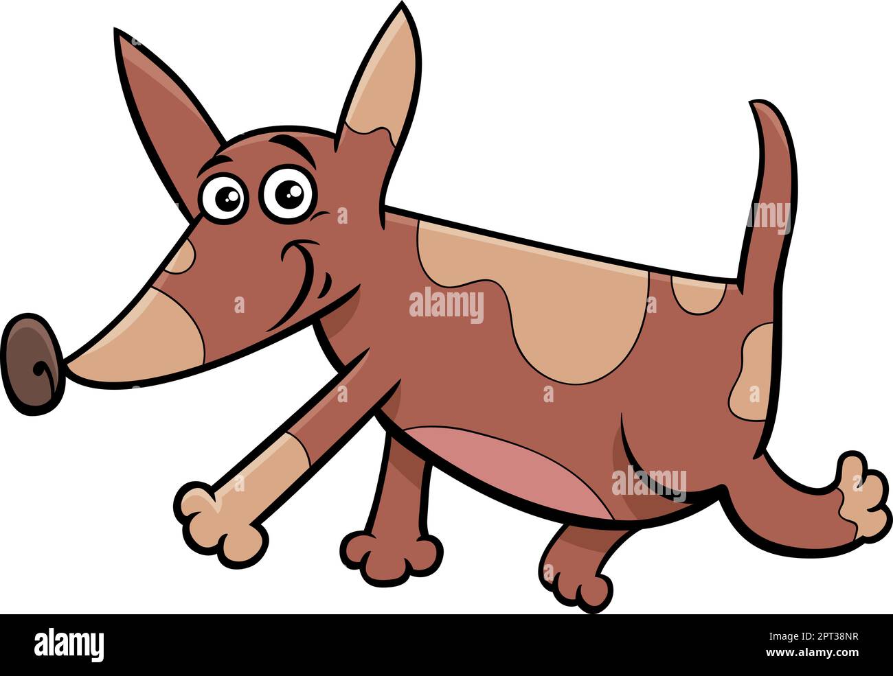 cartoon running macchiato cucciolo carattere animale Illustrazione Vettoriale