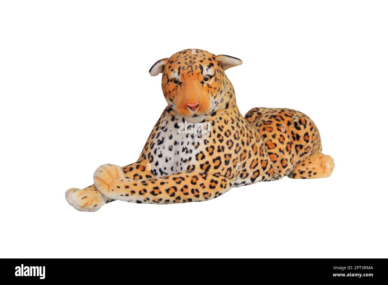 Un grande giocattolo morbido e morbido di un animale gatto leopardo. Foto Stock