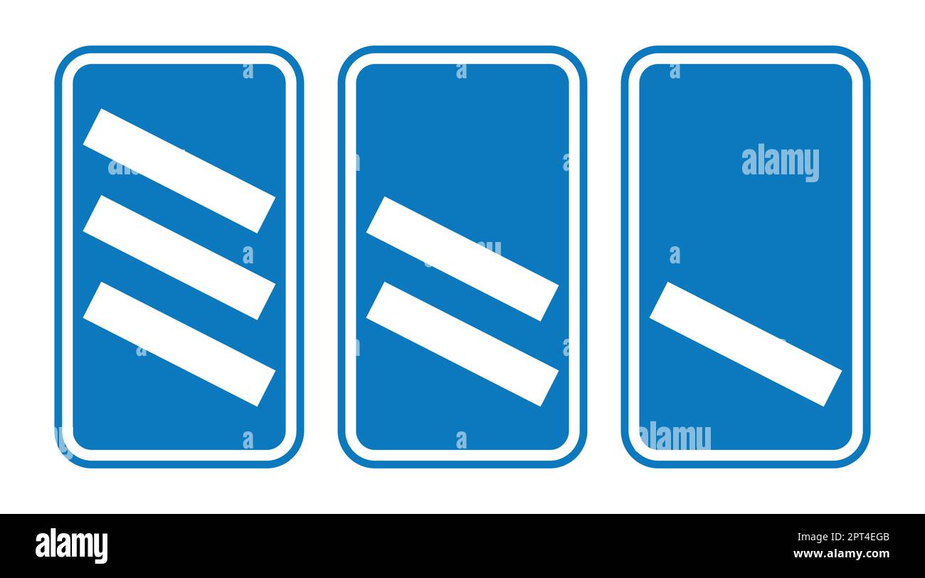Autostrada Countdown 1 2 e 3 Markers Illustrazione Vettoriale