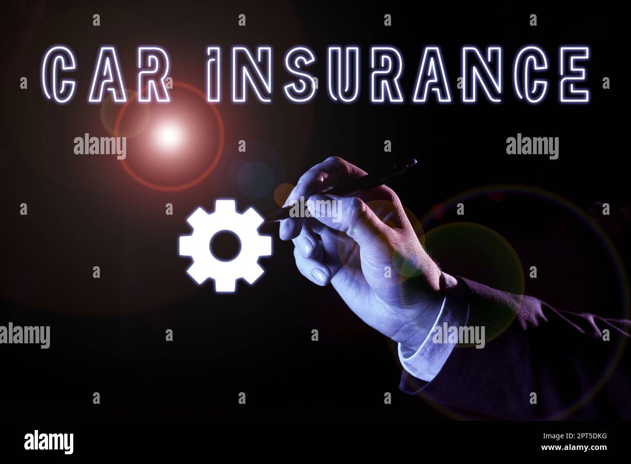 Testo che mostra ispirazione assicurazione auto, Business Concept copertura incidenti Politica completa garanzia del veicolo a motore Foto Stock