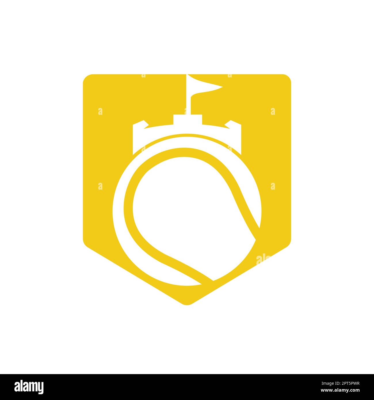 Tennis forte vettore logo design. Castello tennis icona design. Illustrazione Vettoriale