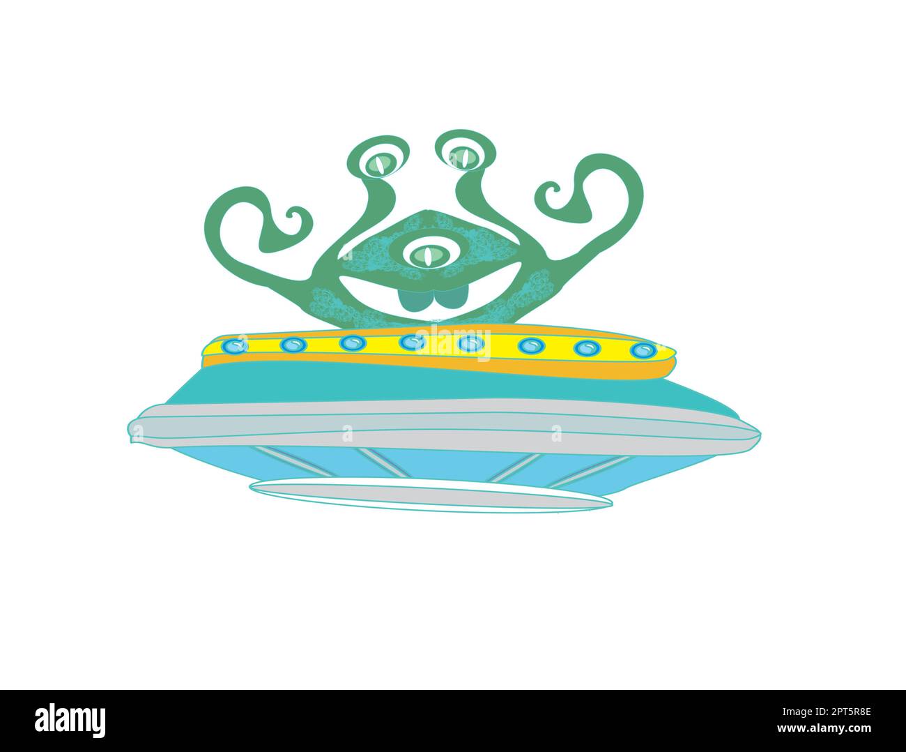 In extraterrestre un flying saucer Illustrazione Vettoriale