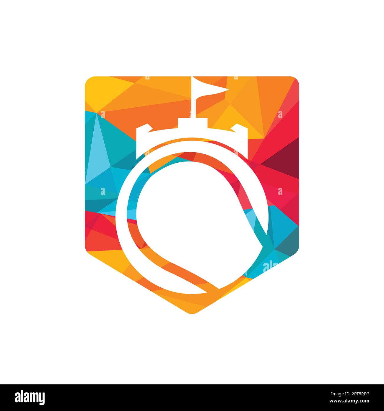 Tennis forte vettore logo design. Castello tennis icona design. Illustrazione Vettoriale