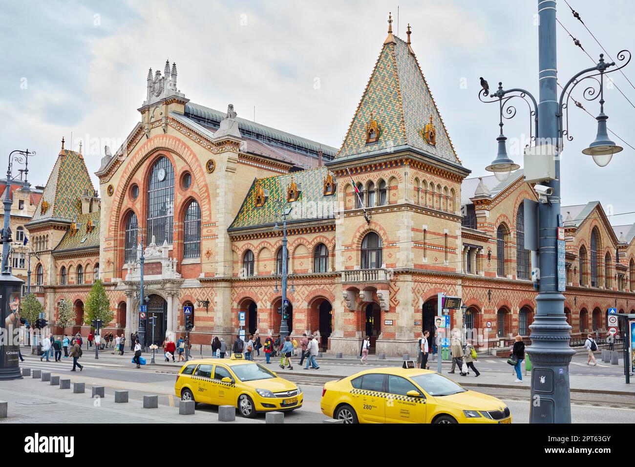 Grande mercato, neo-gotico, Budapest, Ungheria Foto Stock