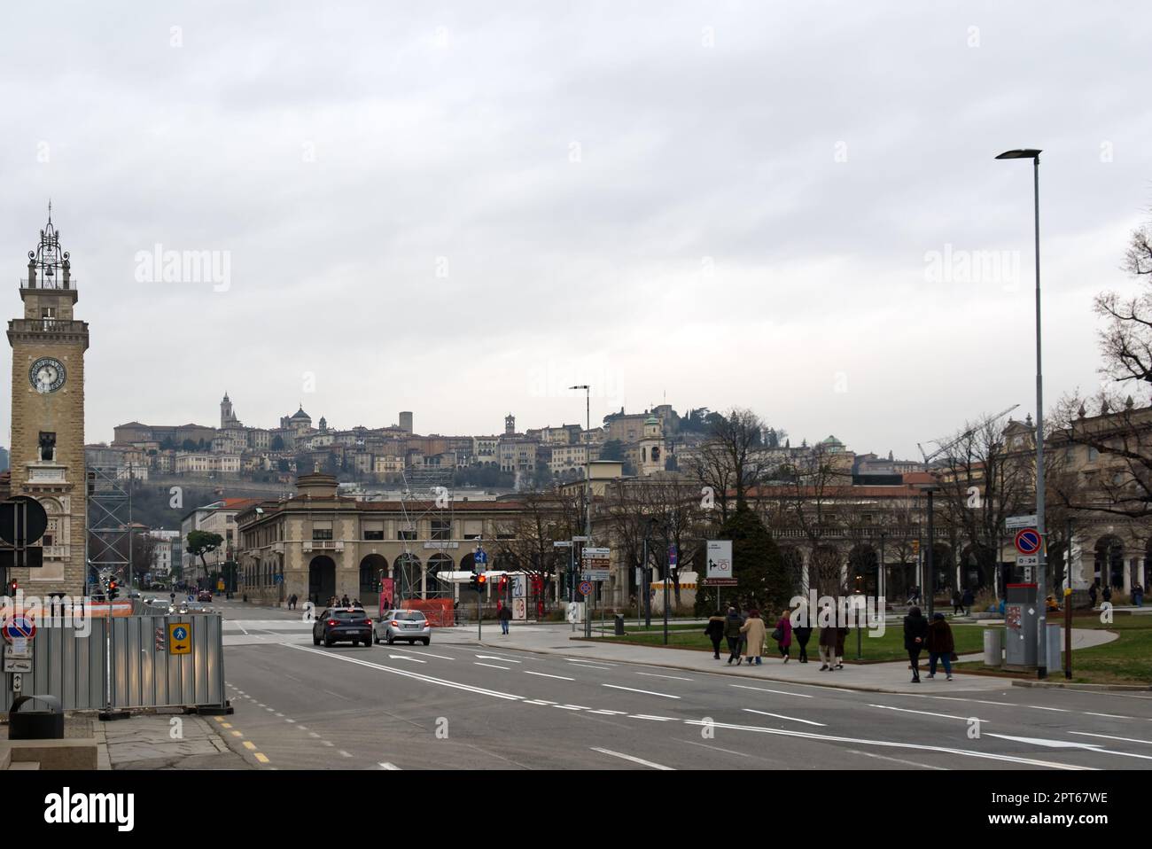 Bergamo, Italia - 15 gen 2023: Vista panoramica sull'alta bergamo Foto Stock