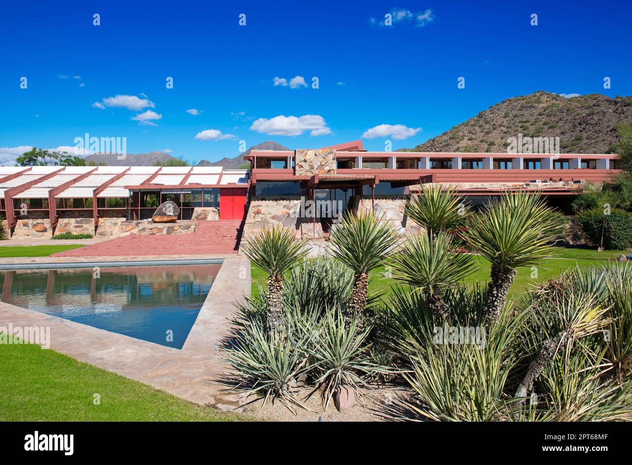 Frank Lloyd Wright, Taliesin Westmuseum, Scottsdale, Arizona, USA Foto Stock