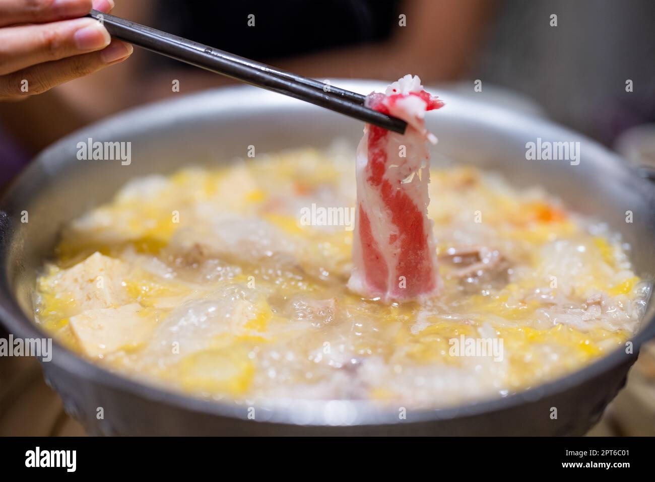 Hot craut piatto di carne bianca, cucina cinese Foto Stock