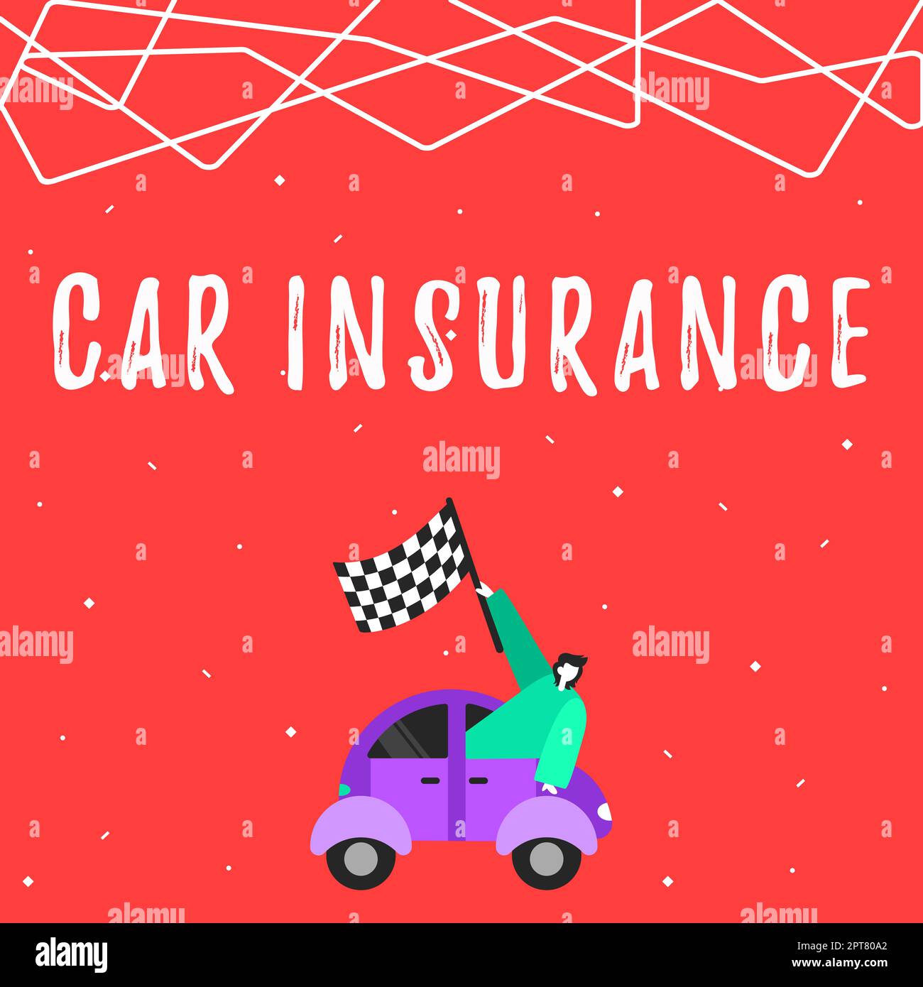 Testo scritto a mano assicurazione auto, Word per copertura incidenti Politica completa garanzia del veicolo a motore Foto Stock