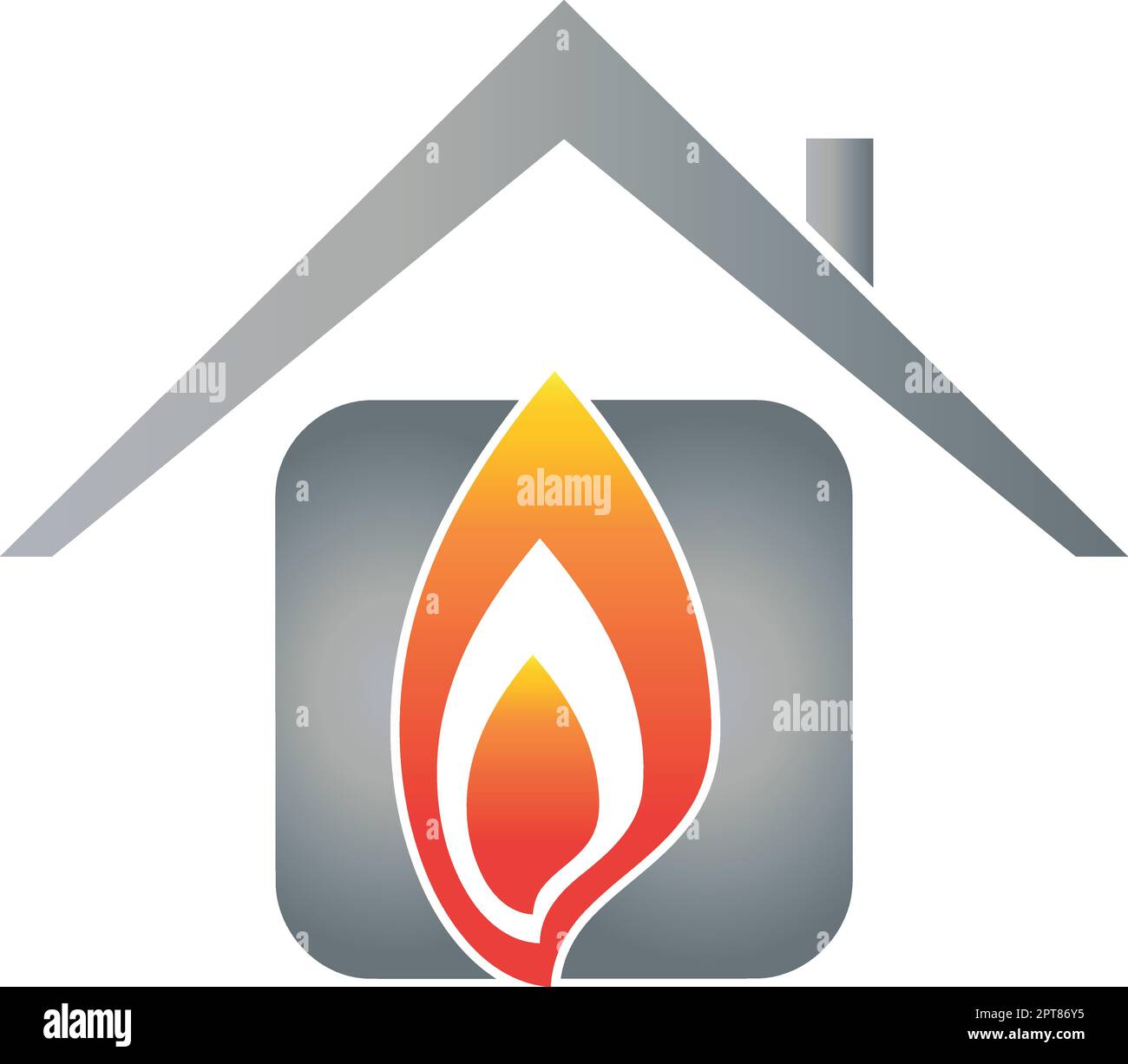 Casa, fuoco, idraulico, installatore, riparatore, Riscaldamento, Logo, icona Illustrazione Vettoriale