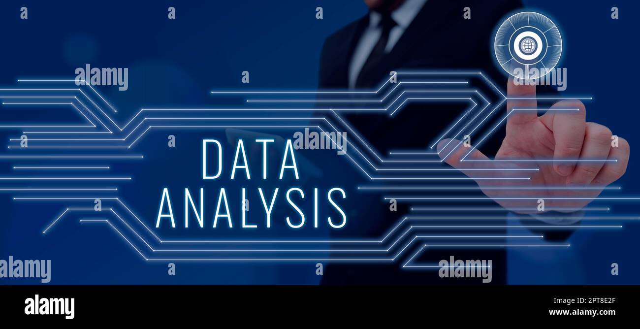 Visualizzazione concettuale analisi dei dati, Business idea tradurre i numeri in analisi previsione conclusione Foto Stock