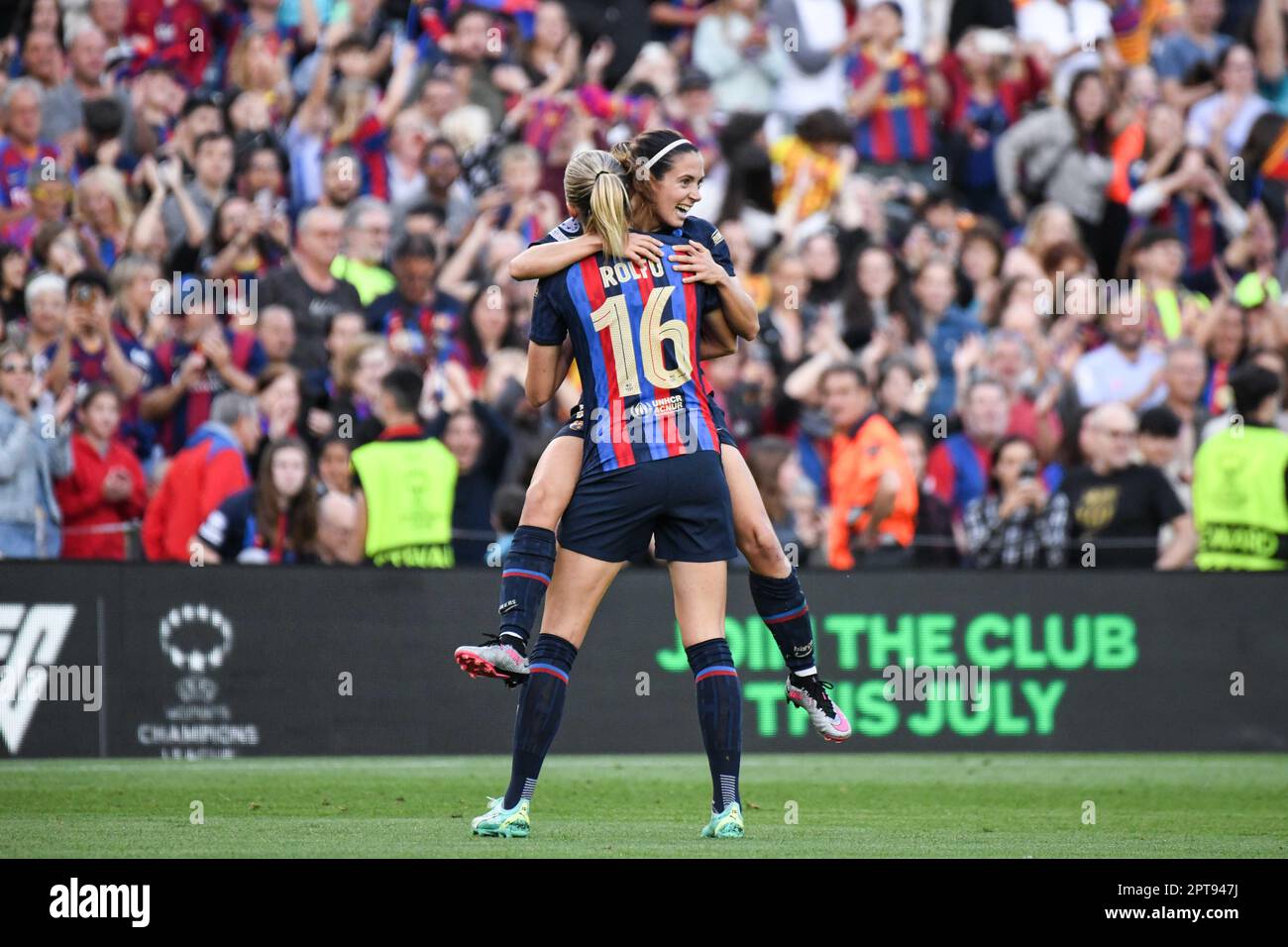 BARCELLONA, SPAGNA - 27 APRILE: Incontro tra FC Barcelona e Chelsea nell'ambito della semifinale 2 di 2 della UEFA Women's Champions League a Spotify Camp Nou il 27 aprile 2023 a Barcellona, Spagna. (Foto di Sara Aribó/PxImages) Foto Stock