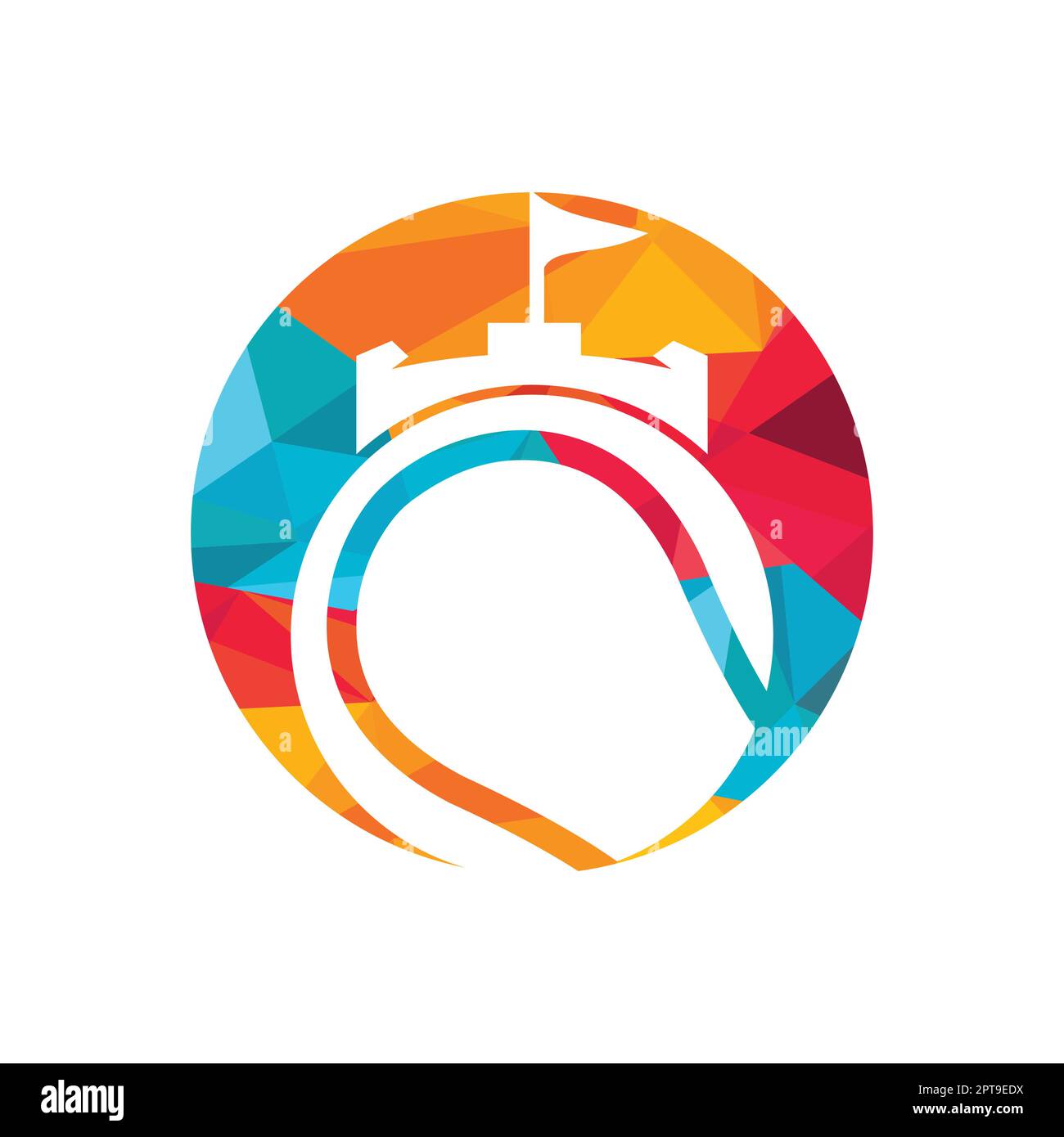 Tennis forte vettore logo design. Castello tennis icona design. Illustrazione Vettoriale