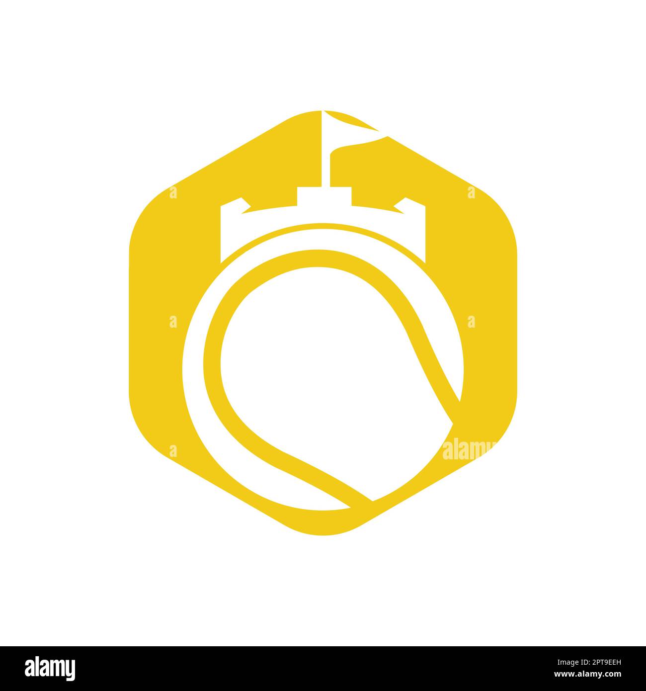 Tennis forte vettore logo design. Castello tennis icona design. Illustrazione Vettoriale