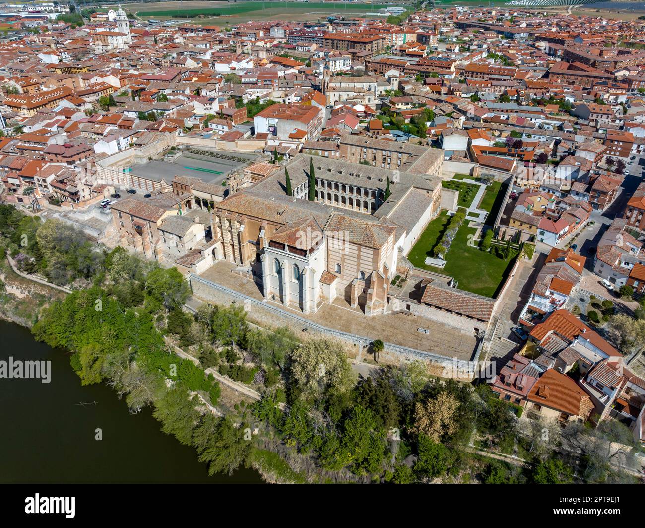 Veduta aerea reale Monastero di Santa Clara in Tordesillas Provincia di Valladolid Spagna Foto Stock
