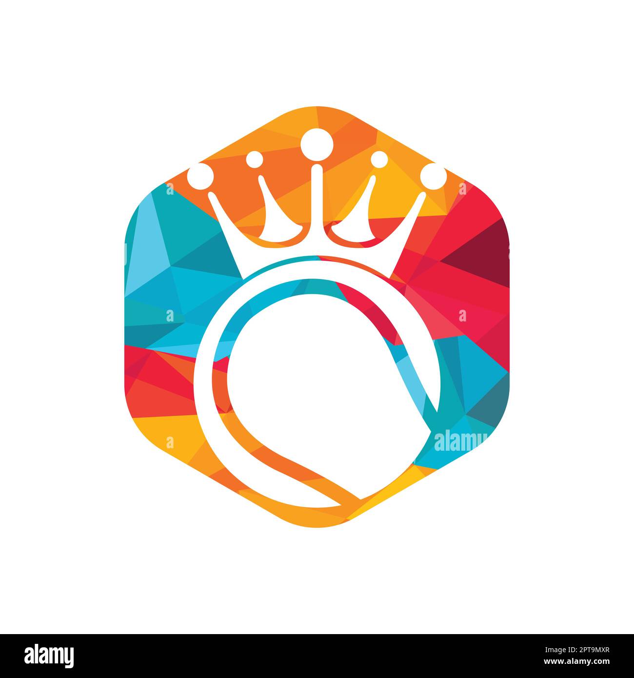 Tennis king design vettoriale logo. Palla da tennis e modello con icona a forma di corona. Illustrazione Vettoriale