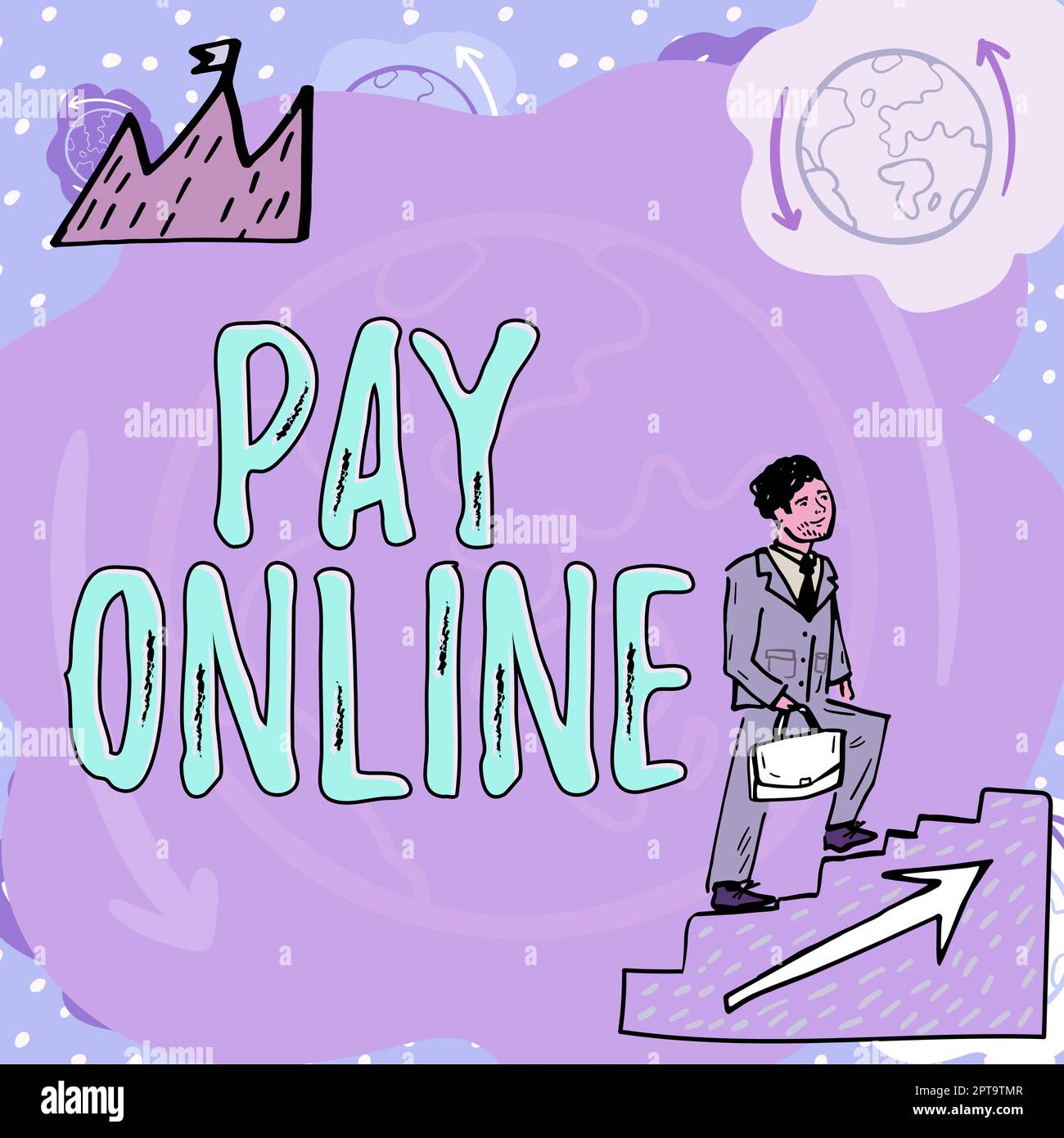 Visualizzazione concettuale Pay Online, Word scritto su acquistare prodotti o servizio utilizzando la carta di credito su qualsiasi sito web Foto Stock