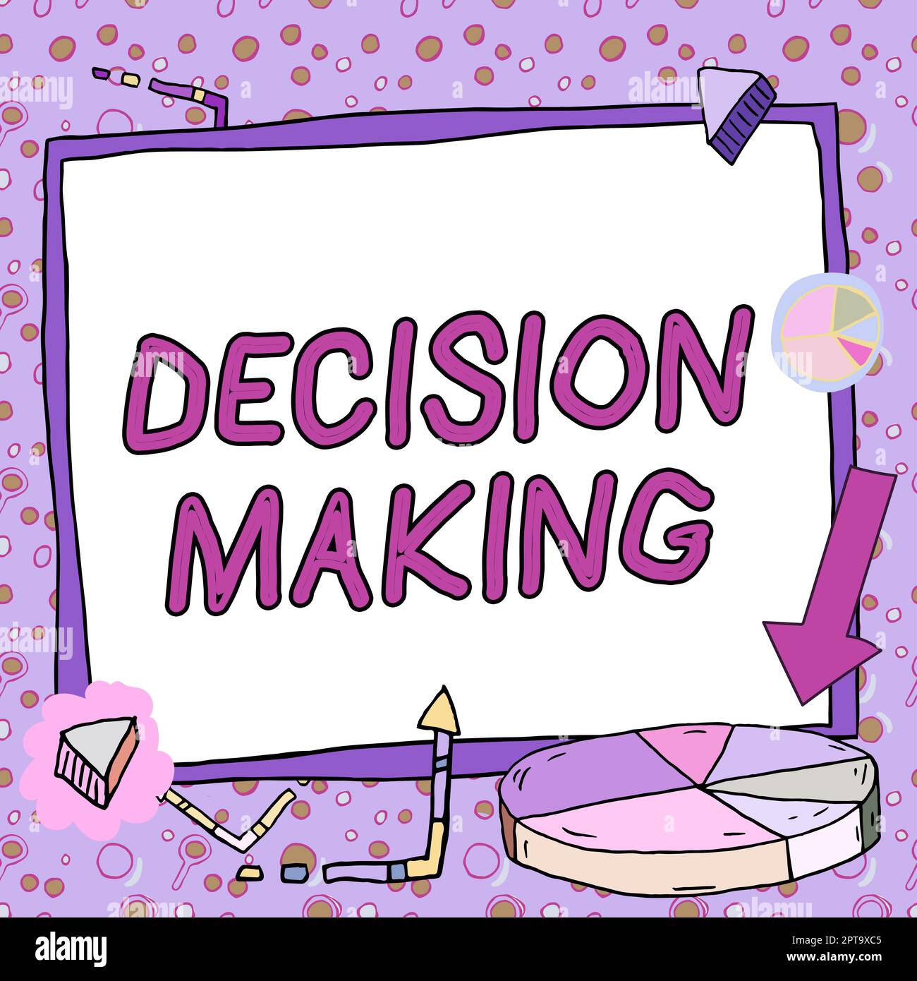 Ispirazione che mostra il segno di decisione, foto concettuale per scegliere l'opzione migliore per il pari con la situazione attuale Foto Stock