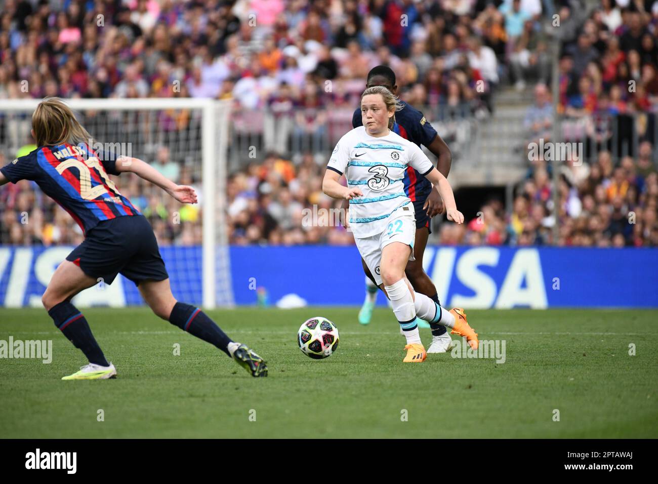 Barcellona, Barcellona, Spagna, Spagna. 27th Apr, 2023. BARCELLONA, SPAGNA - 27 APRILE: Incontro tra FC Barcelona e Chelsea nell'ambito della semifinale 2 di 2 della UEFA Women's Champions League a Spotify Camp Nou il 27 aprile 2023 a Barcellona, Spagna. (Credit Image: © Sara ARIB/PX Imagens via ZUMA Press Wire) SOLO PER USO EDITORIALE! Non per USO commerciale! Foto Stock