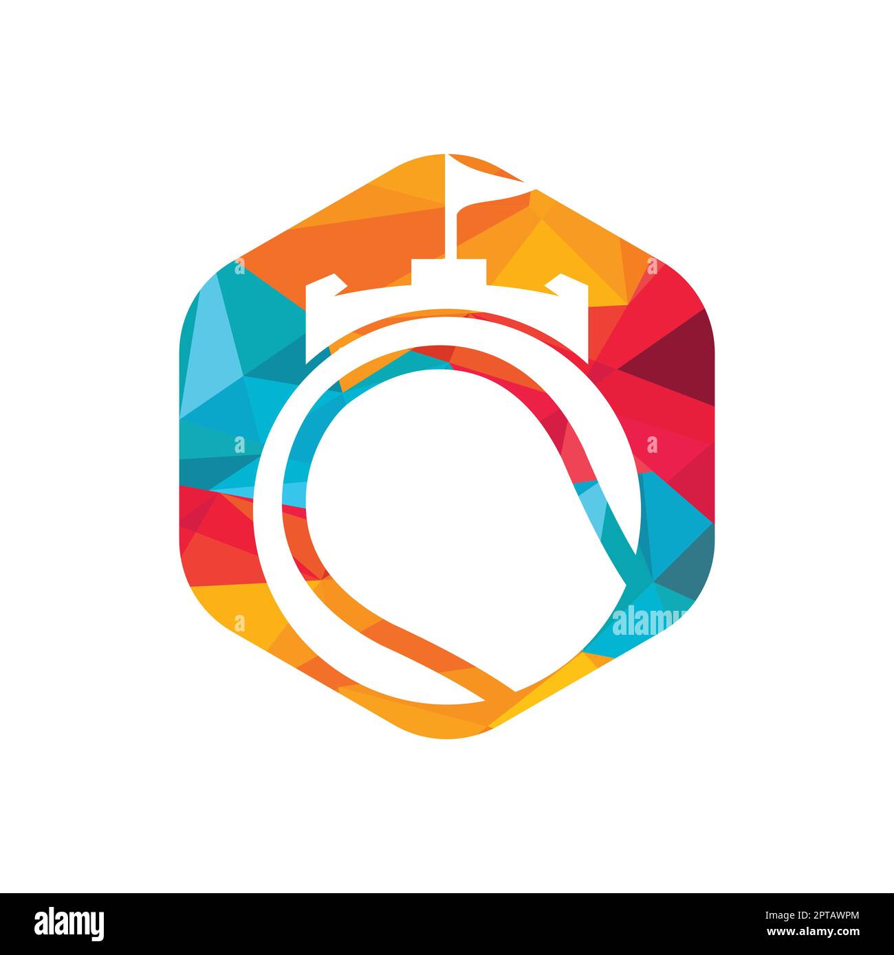 Tennis forte vettore logo design. Castello tennis icona design. Illustrazione Vettoriale