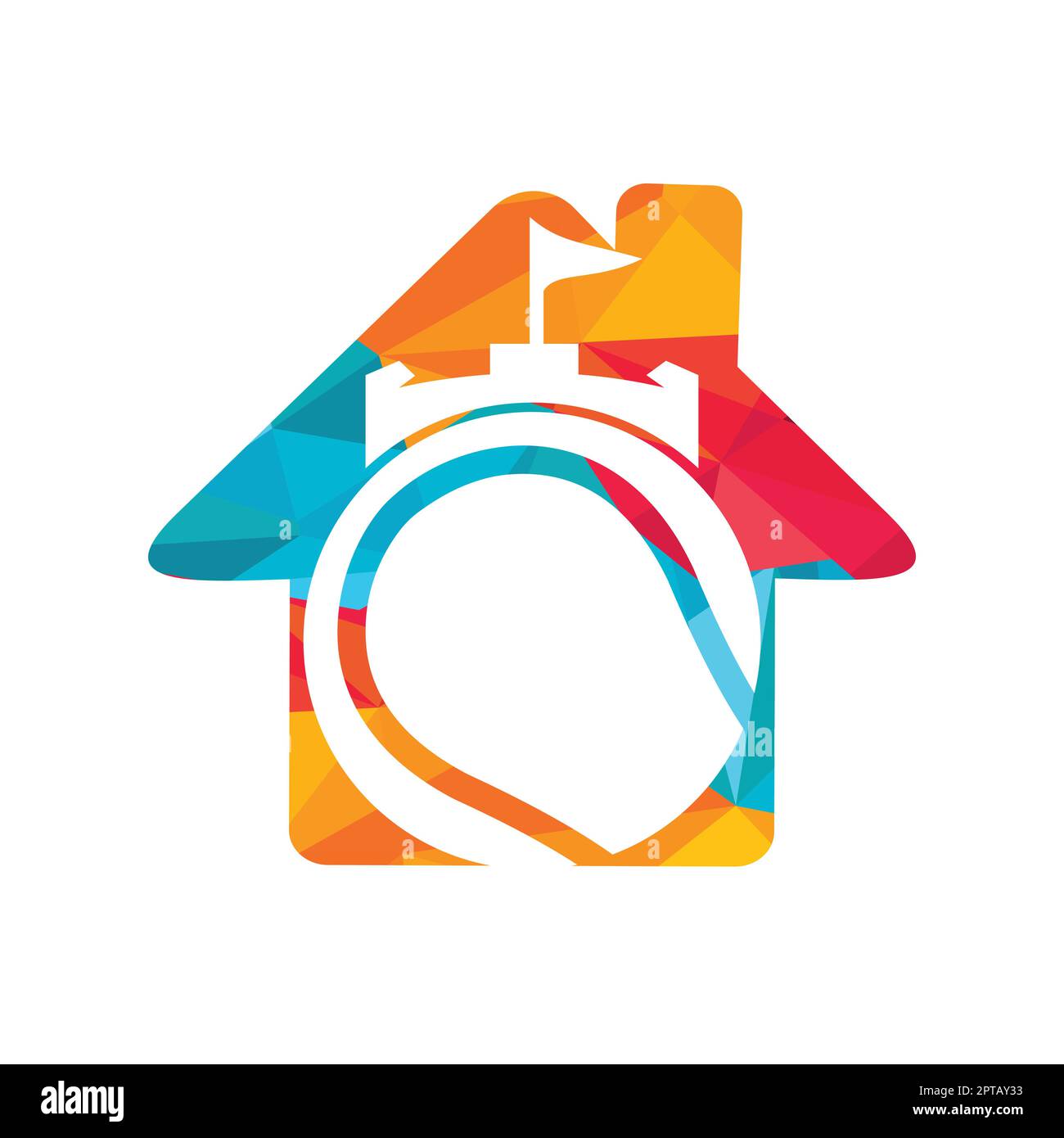 Tennis forte vettore logo design. Castello tennis icona design. Illustrazione Vettoriale