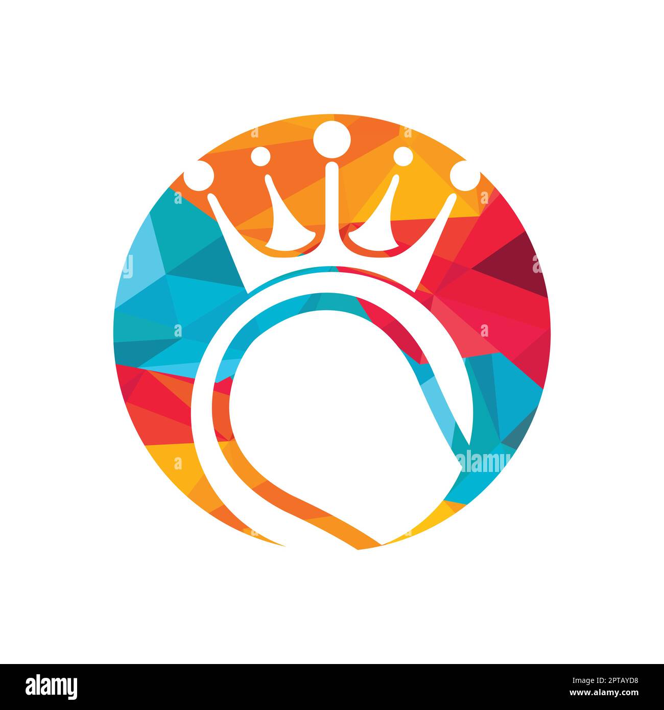 Tennis king design vettoriale logo. Palla da tennis e modello con icona a forma di corona. Illustrazione Vettoriale