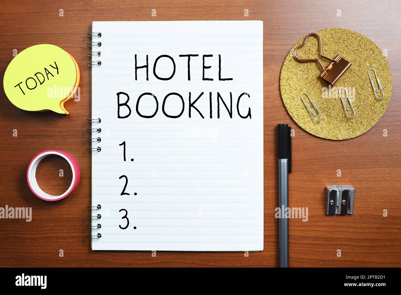 Firma scritta a mano prenotazione Hotel, Business Concept Prenotazioni on-line Suite Presidenziale De Luxe Hospitality Foto Stock