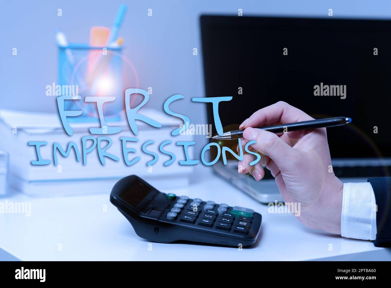 Visualizzazione concettuale prime ImpressioniQual è che una persona pensa di voi quando la prima volta vi incontrano, idea di affari che cosa una persona pensa di voi quando la prima volta me Foto Stock