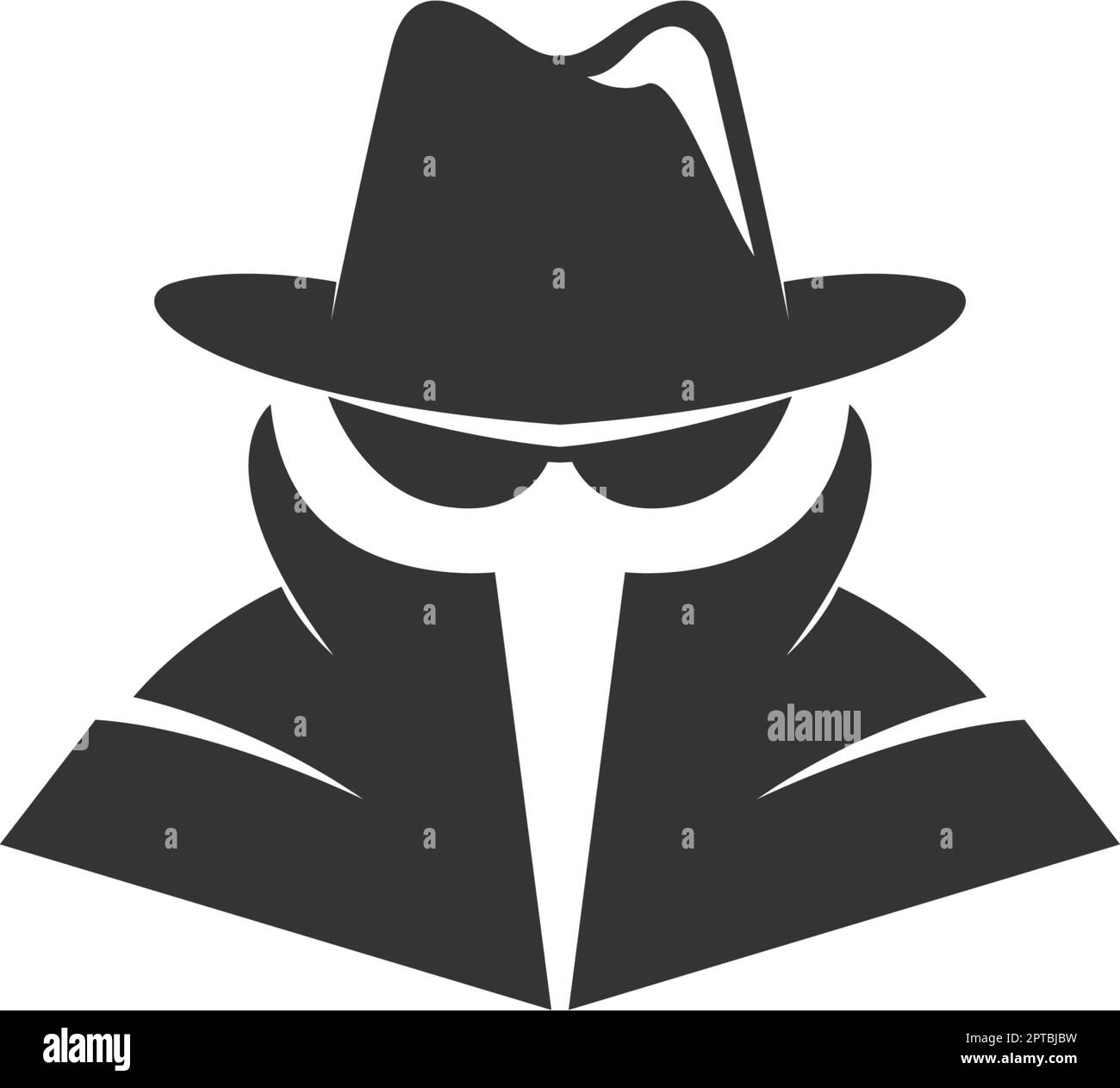 Logo icona agente segreto Illustrazione Vettoriale