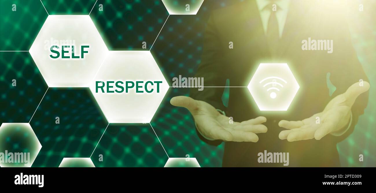 Scrittura che mostra il testo rispetto di sé, Parola per orgoglio e fiducia in se stessi stand up per te Foto Stock