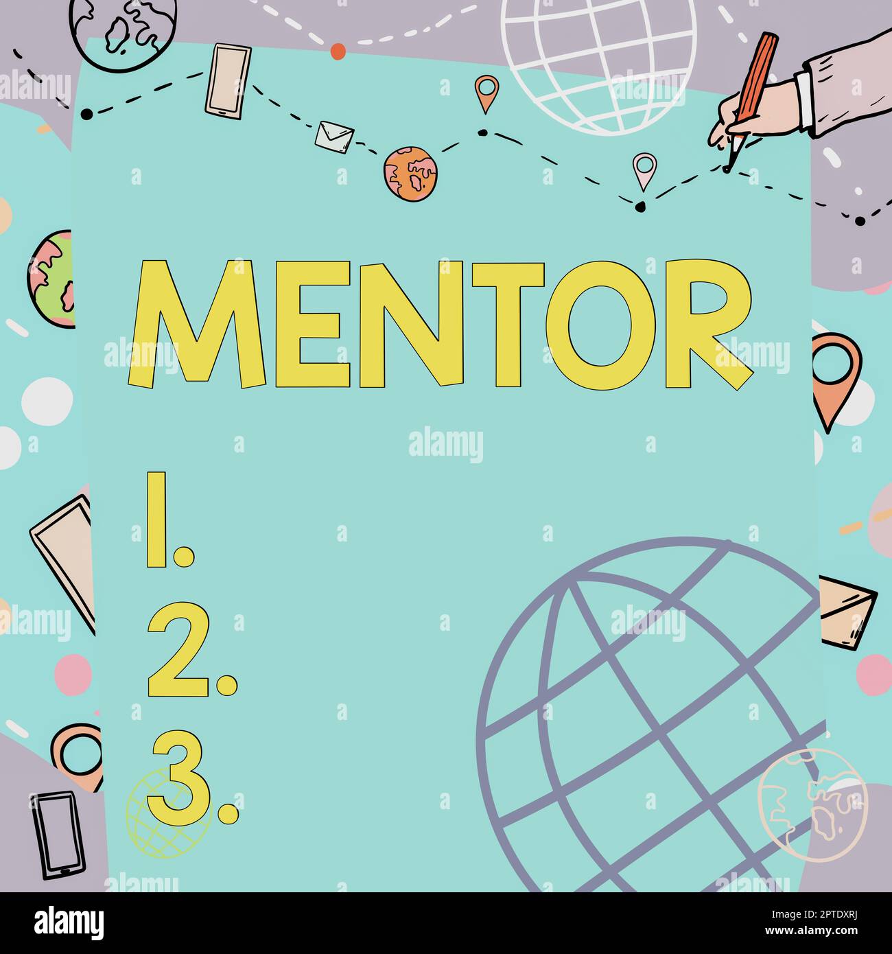 Cartello che mostra Mentor, foto concettuale la persona che forma e guida qualcuno che ha il potenziale Foto Stock