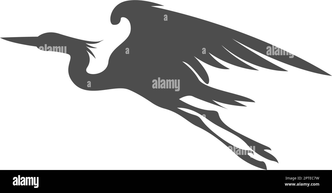 Illustrazione dell'icona del logo Heron Illustrazione Vettoriale