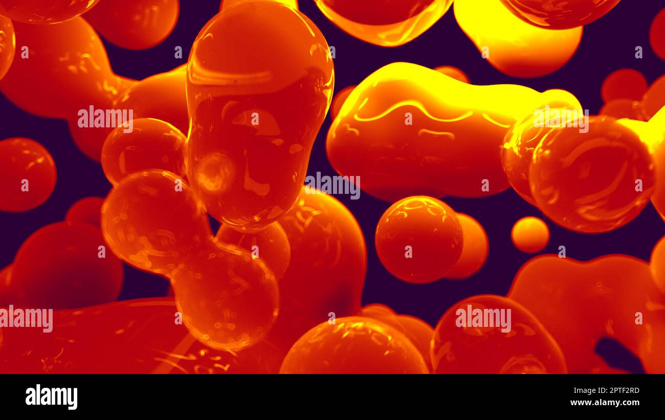 Lampada lava rossa lucida lievi bolle fluttuanti - illustrazione astratta  3D Foto stock - Alamy