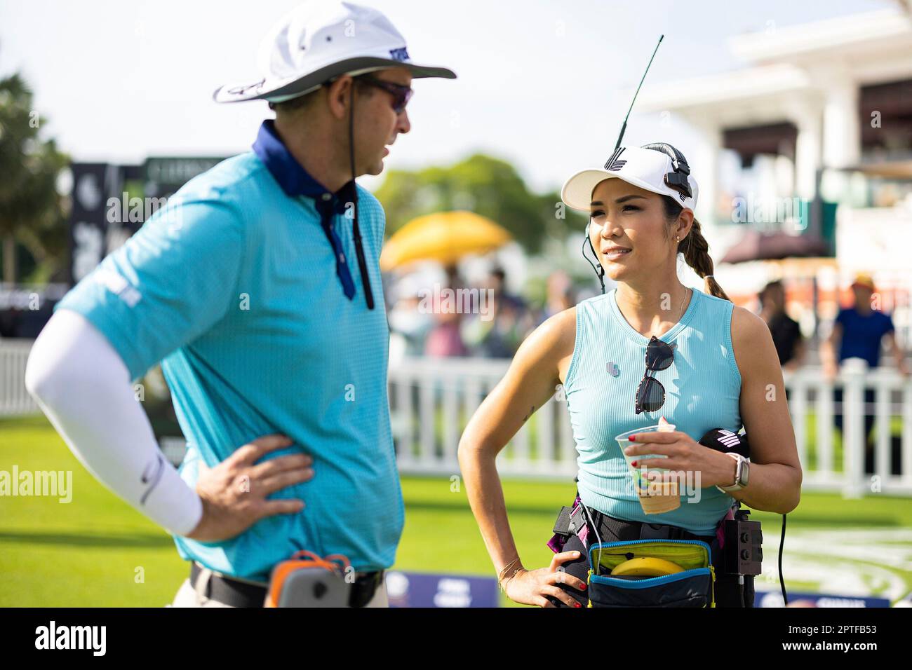 LIV Golf Broadcast member, Su-Ann Heng during the first round of LIV