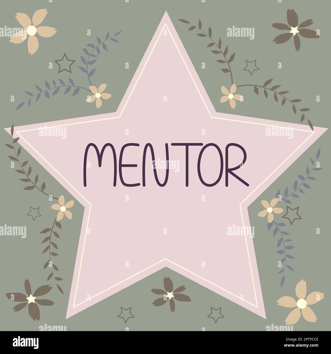 Cartello che mostra Mentor, foto concettuale la persona che forma e guida qualcuno che ha il potenziale Foto Stock