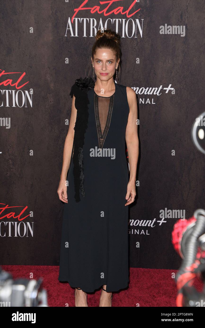 Amanda Peet partecipa all'evento di premiere per Fatal Attraction di Paramount+s. Foto Stock