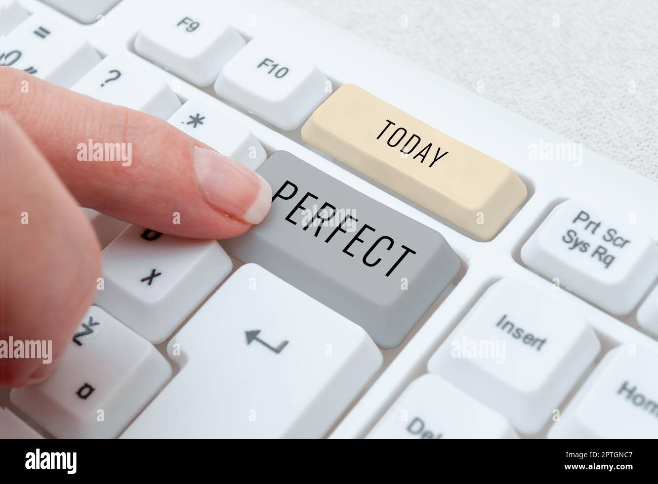 Visualizzazione concettuale perfetta, concetto di business completo senza difetti o difetti precisamente preciso o esatto Foto Stock