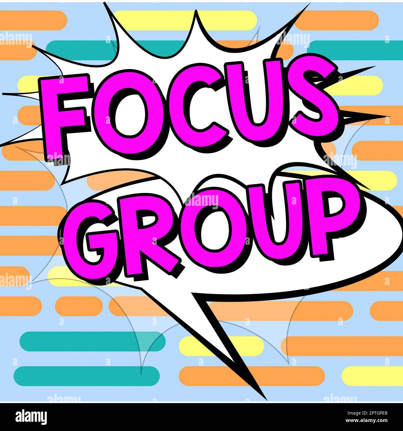Firma a mano Focus Group, Business Concept consiste in partecipanti selezionati con cura per fornire feedback Foto Stock