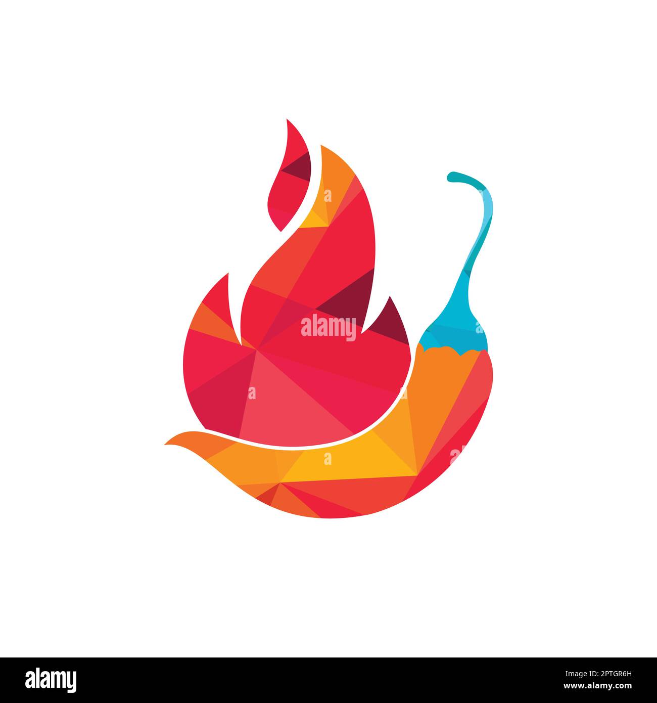 Hot Chili Vector logo design concetto. Simbolo del logo Fire Chili, icona del simbolo Spice food. Illustrazione Vettoriale