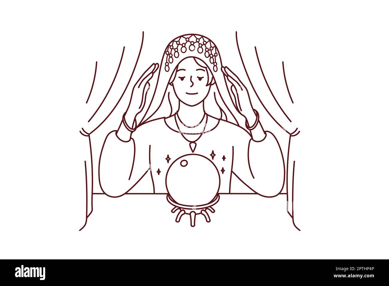 Illustrazione di una piccola ragazza gitana utilizzando una sfera di  cristallo Foto stock - Alamy
