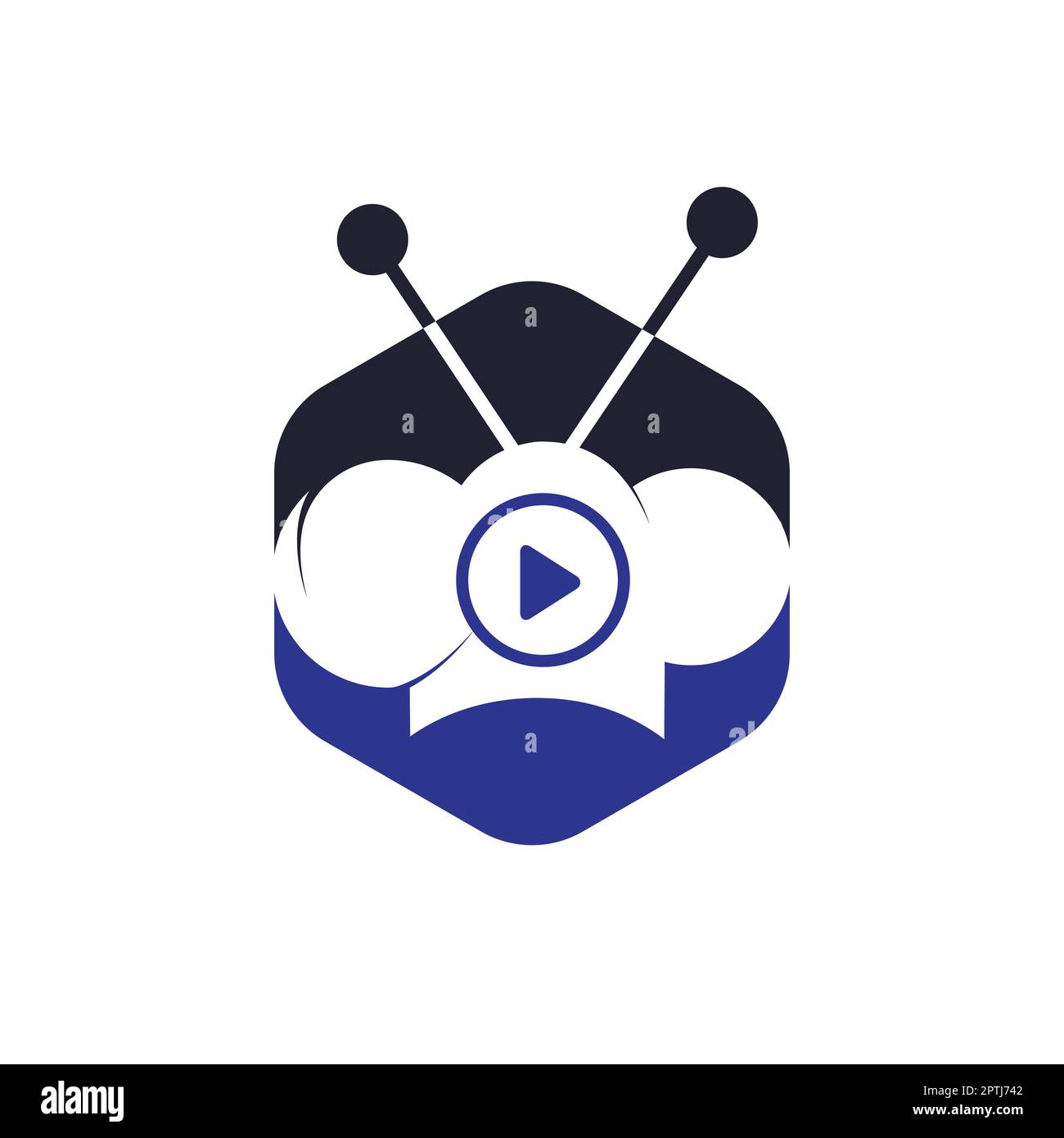 Design del logo vettoriale del gioco dello chef. Cucina video logo design concetto. Illustrazione Vettoriale