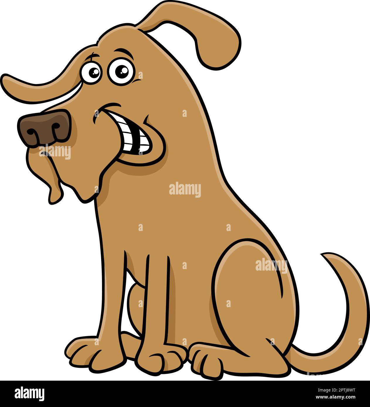 fumetto animaletto cane sorridente personaggio comico Illustrazione Vettoriale