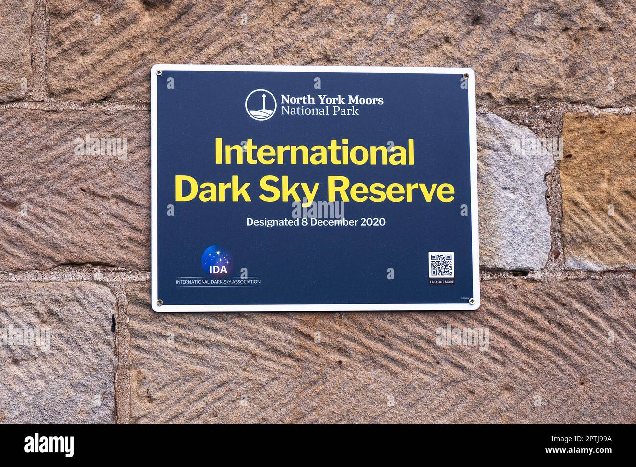 Avviso International Dark Sky Reserve sul Danby Moors Centre Foto Stock